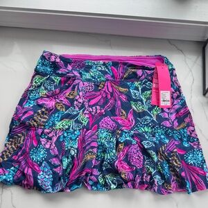 Lilly Pulitzer Bessie Skort upf 50+ Aegean Navy Calypso Coast Size M